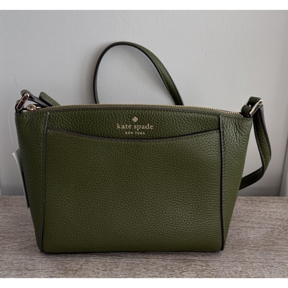 NEW Kate Spade Monica Green Pebbled Leather Crossbody Bag NWT Handbag Purse